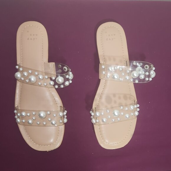 A New Day Embellished 2 Straps Ladies Sandals Size 9 - Picture 2 of 6